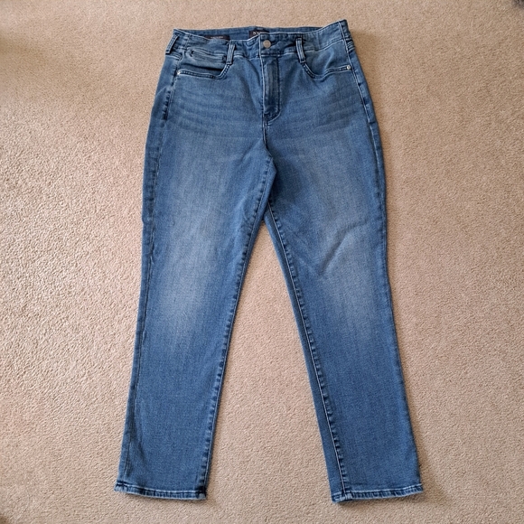 NYDJ Girlfriend Jeans Womens 10 Blue Denim Stretch Lift Tuck Technology - Picture 2 of 11